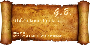 Glöckner Britta névjegykártya